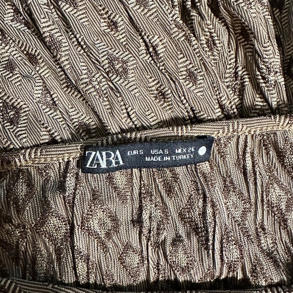 Zara Womens Brown Pullover Knee Length Dress Polyester US Small Oversized - Picture 4 of 14